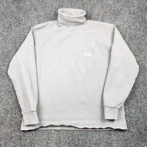 Kith Sweater Mens Small Gray Turtleneck Compact Knit Pullover Casual Logo KH3897